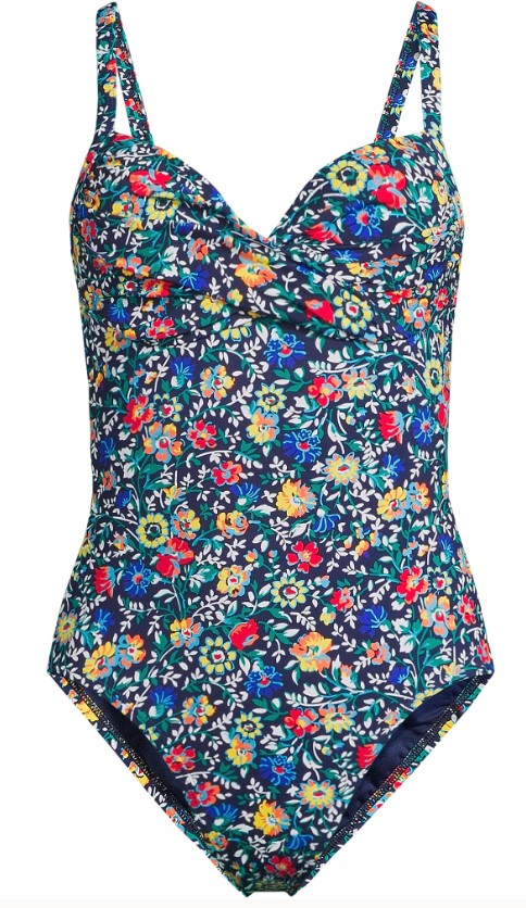 Turn heads on your next beach vacation with this Floral sculpting swimsuit from Land's End.  