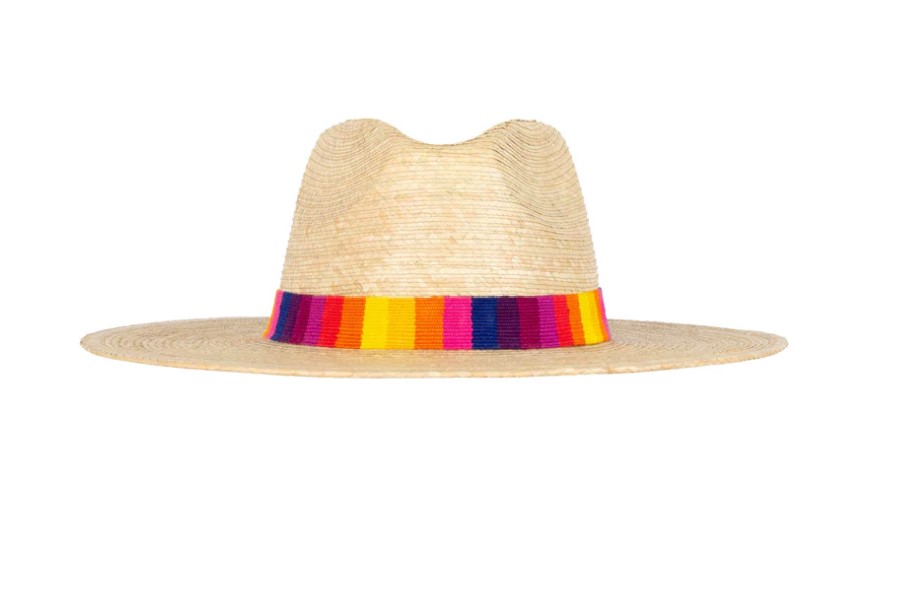 Palm Hat with colorful hatband from Sunshine Tienda that gives quintessential beach vibes.