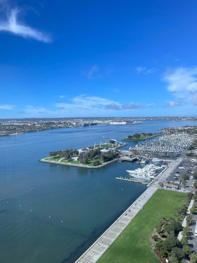 A view of San Diego Bar from inside a room at the Bayfront Hilton